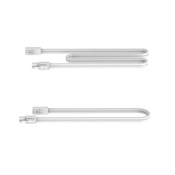 PRIVATE BRAND UNBRANDED 12 in. and 36 in. White Connector Cord for Under Cabinet Light (2-Pack)