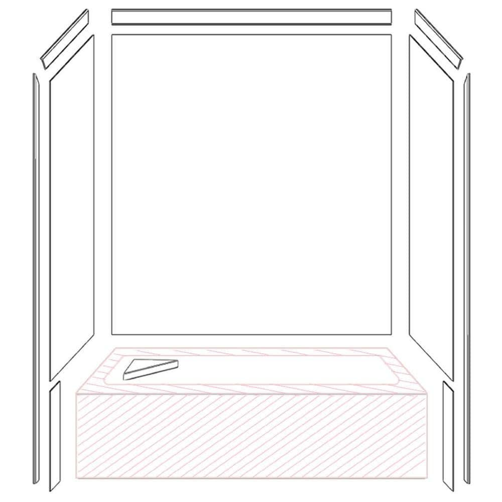 Calypso Marble Finish 80" Shower Wall Surround Kit