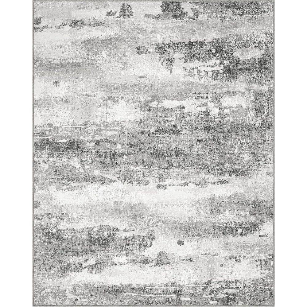 Zephyr Machine Washable Light Gray 9 ft. x 12 ft. Modern Abstract Indoor Area Rug price history on PriceWatchPro