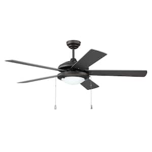 Nikia 52 in. Indoor Espresso Dual Mount 3-Speed Reversible Motor Finish Ceiling Fan with Light Kit Included