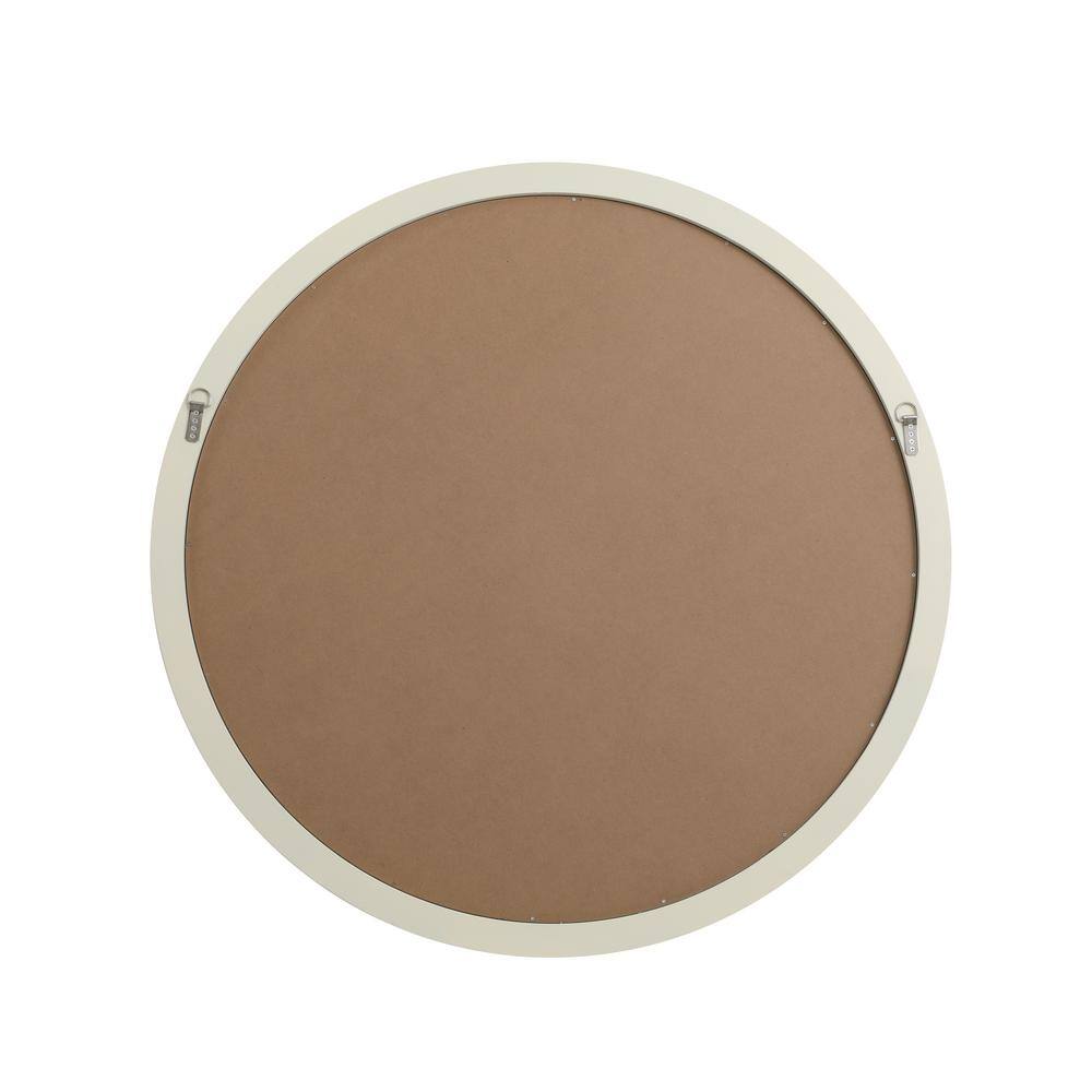 Simone Black and White Wood Round Wall Mirror