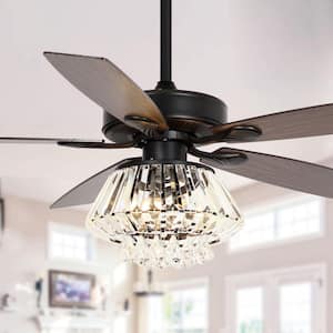 Parrot Uncle Berkshire 52 in. Crystal Downrod Mount Black Ceiling