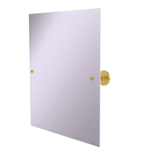 Allied Brass Prestige Skyline Collection Frameless Rectangular Tilt Mirror with Beveled Edge in Polished Brass