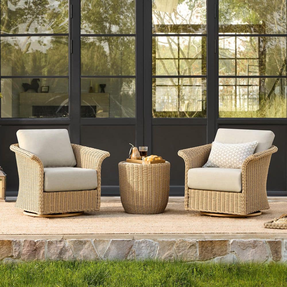Spruce & Spring Aris 3-Piece Olefin Fabric All-weather PE Wicker