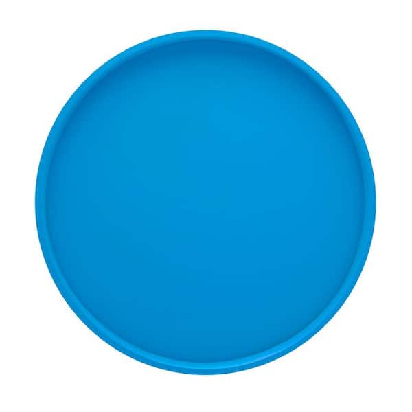 Kraftware Bartenders Choice Fun Colors 14 in. Round Serving Tray in Process Blue