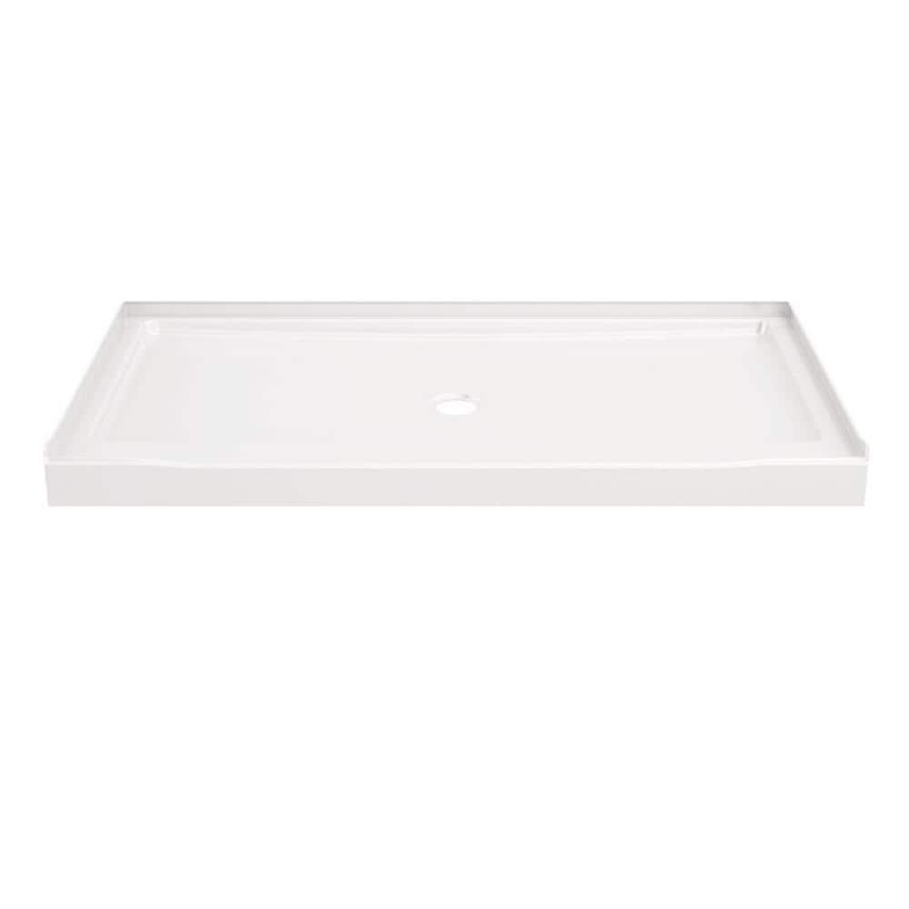 Delta Classic 500 60 in. L x 32 in. W Alcove Shower Pan Base with Center Drain in High Gloss White -  B12135-6032C-WH