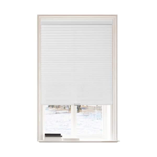 Lumi White Polyester 24 in.W x 72 in.L Light Filtering Cordless POSH Honeycomb Cellular Shade