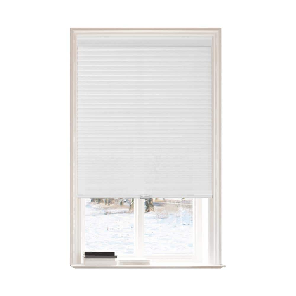 Lumi White Polyester 27 in.W x 72 in.L Light Filtering Cordless POSH