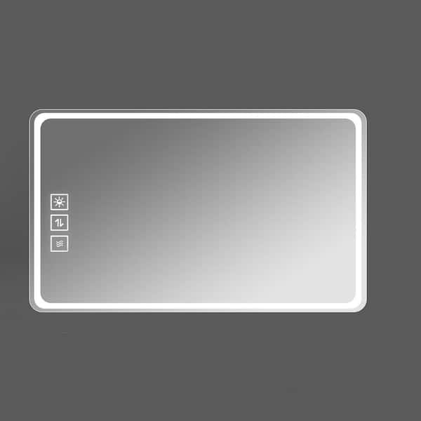 LCEPURE TRADE INC 24 in. H x 40 in. W Rectangle Wall Mirror, Bathroom Mirror Vanity Mirrors with Front Lights Wall Mounted Anti-Fog