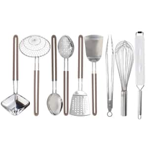 9-Piece Prep and Serve Kitchen Gadgets and Tool Set in Warm Grey