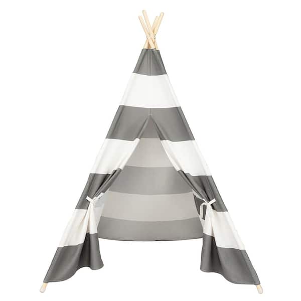 Kids Teepee Tent Black and White Stripe Children Play House for Indoor & Garden 