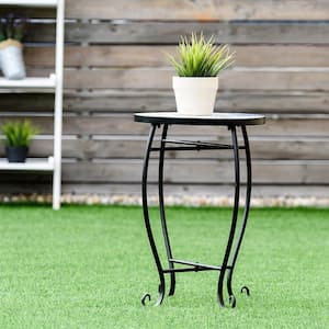 21 in. Tall Indoor Outdoor Green Steel Plant Stand Accent Table