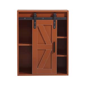 21.70 in. W x 7.90 in. D x 27.60 in. H chocolate brown Bathroom Wall Cabinet with adjustable door