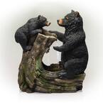 26 in. Tall Bear and Cub with Tree Fountain Yard Statue Decoration