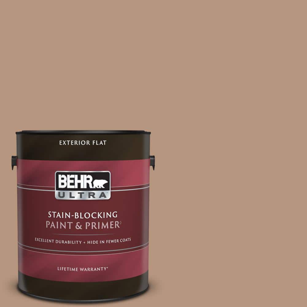 BEHR ULTRA 1 gal. #S220-4 Potters Clay Flat Exterior Paint & Primer 485401  - The Home Depot