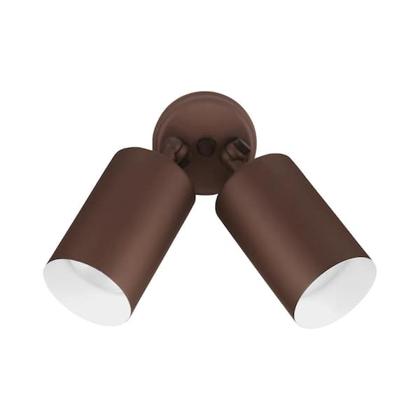 NICOR Double Bullet 75-Watt 2-Light Bronze Outdoor Wall Lantern Sconce