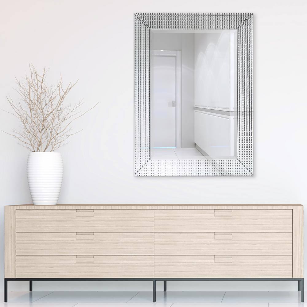 Luxe Prism Beveled Glass & Wood Frame Mirror, 30" x 40"