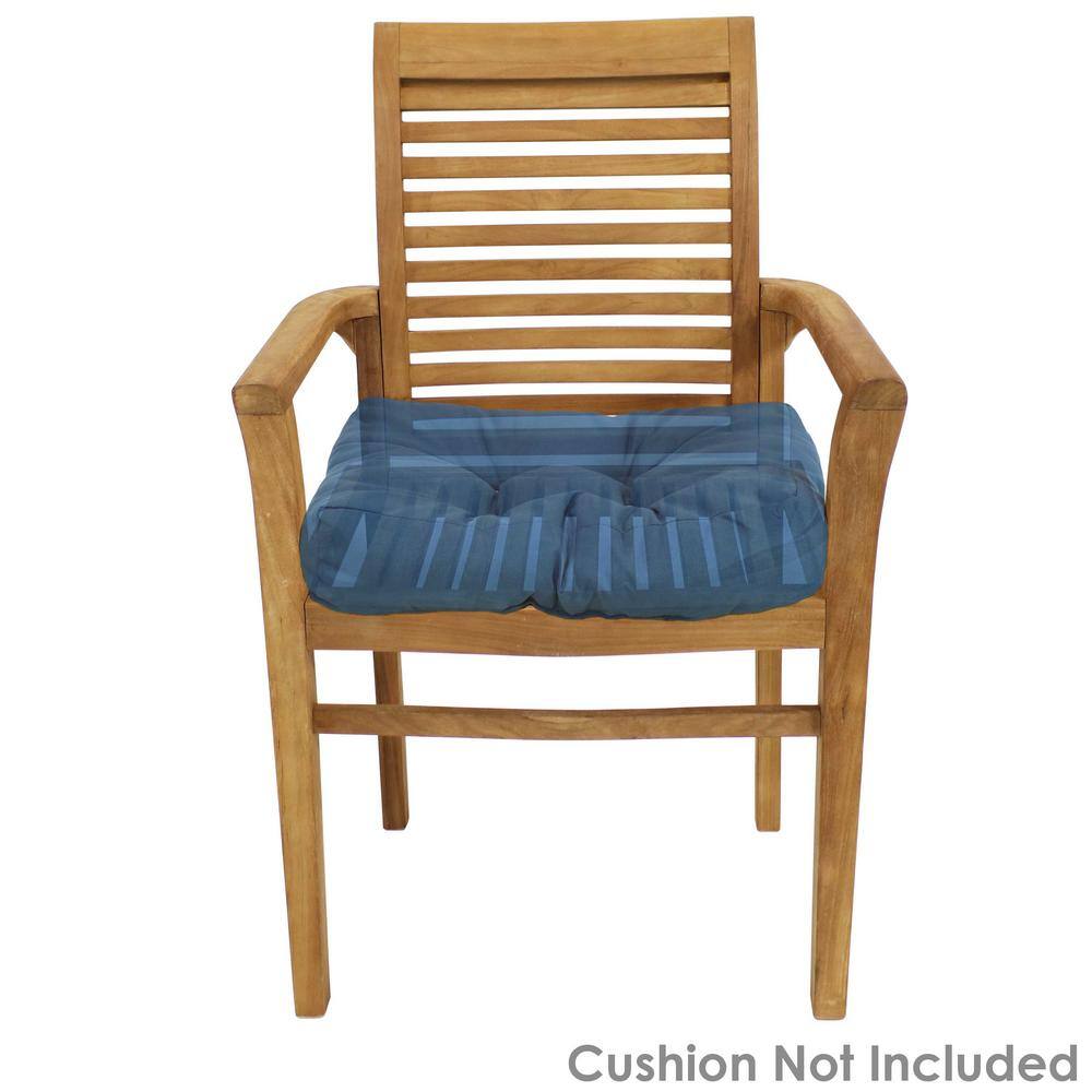 Light Brown Teak Outdoor Slatted Dining Armchair