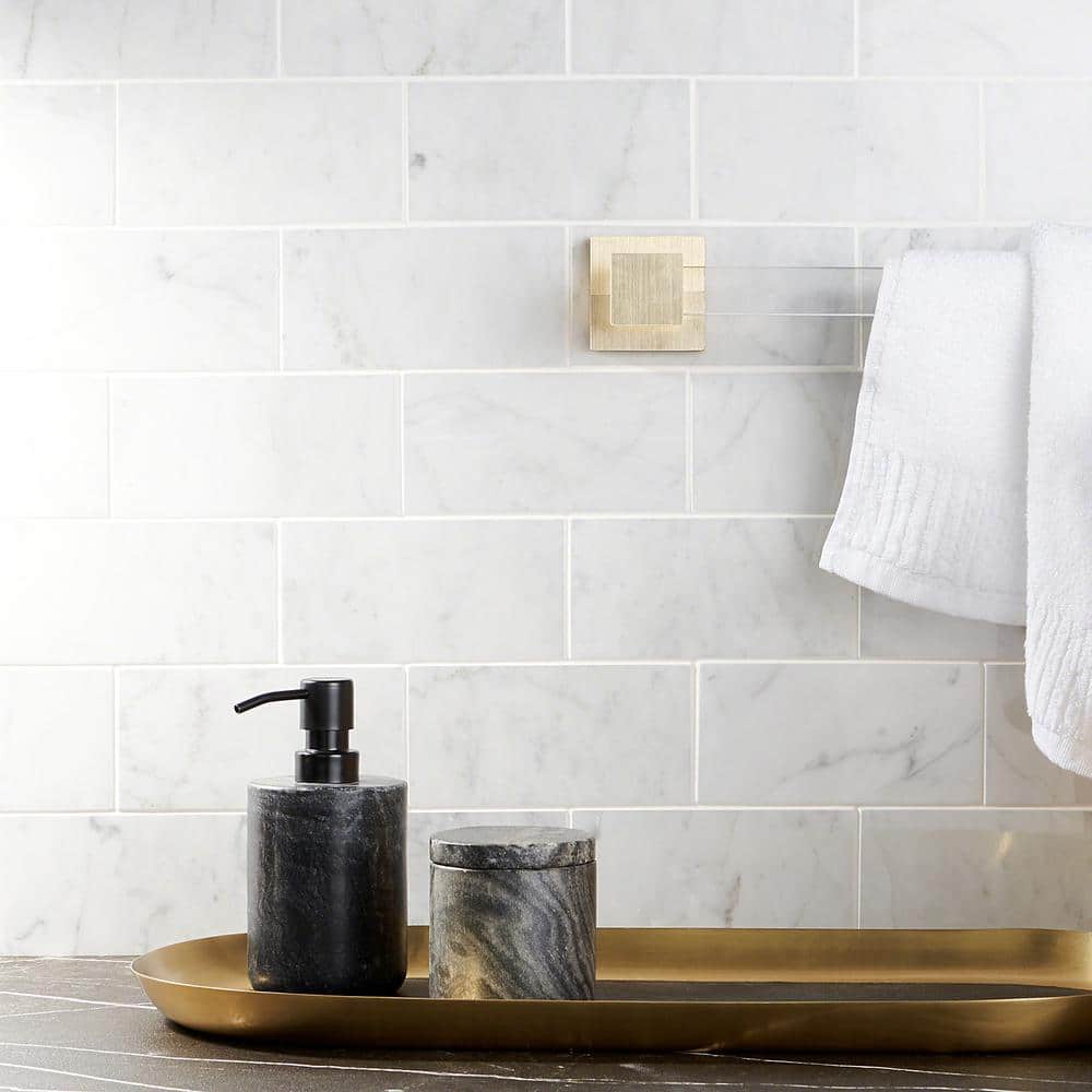 White Carrara Polished Marble Subway Tile for Floor & Wall