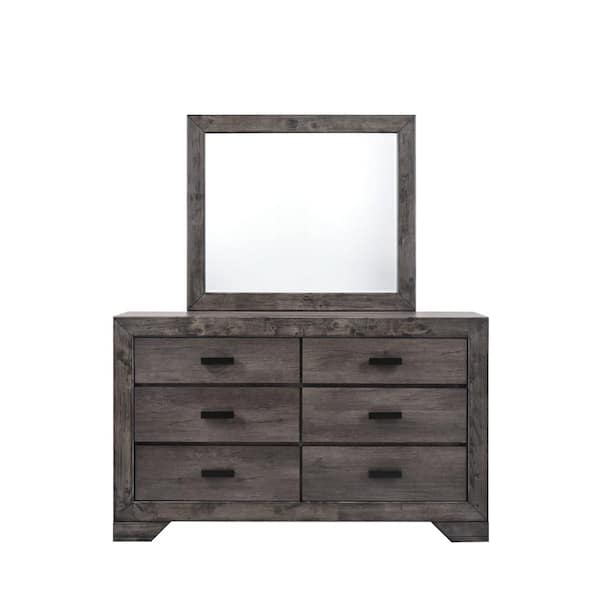 Picket House Furnishings Grayson Gray Oak Dresser and Mirror Set