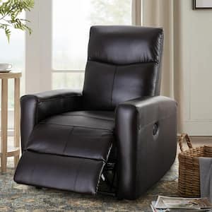 Brown Genuine Leather Power Recliner Chair with Adjustable Heated Massage Function, USB Port