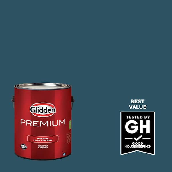 Glidden Premium 1 gal. PPG1149-7 Blue Bayberry Satin Interior Latex Paint