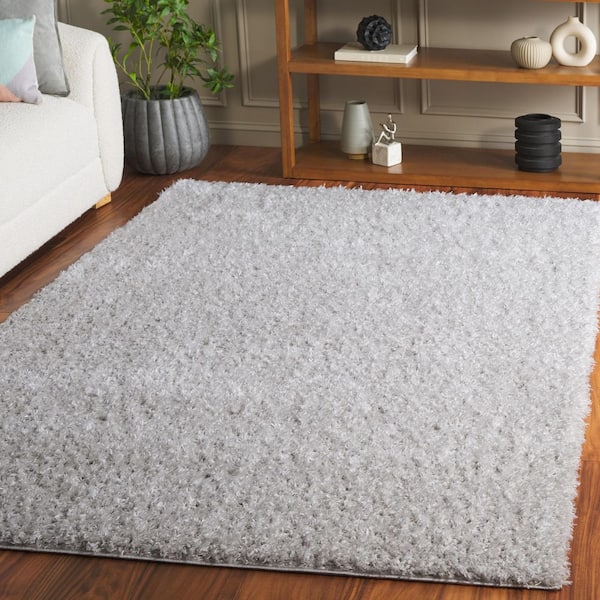 Lindsay Shag 5 ft. x 8 ft. Gray Modern Solid Area Rug