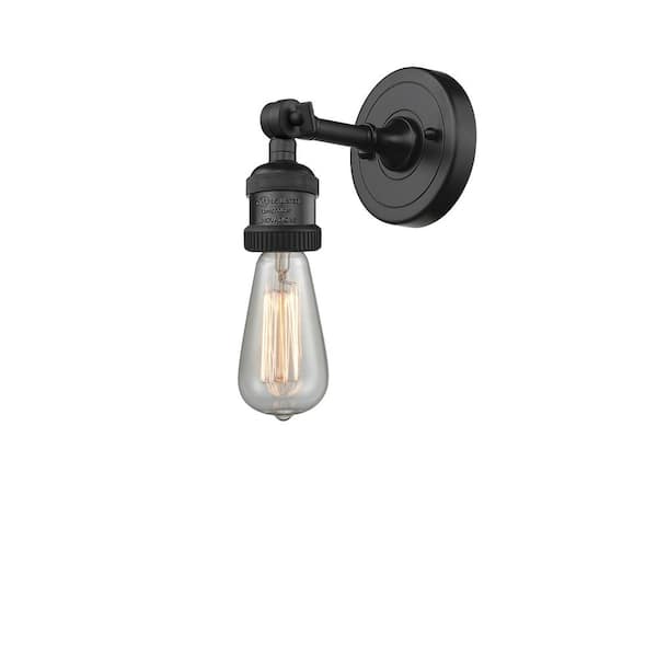 Innovations Franklin Restoration Bare Bulb 4.5 in. 1-Light Matte Black Wall Sconce
