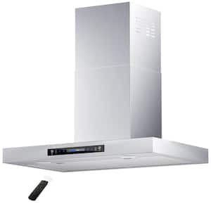 36 in. 763 CFM Ducted Wall Mount Range Hood in Stainless Steel with Gesture Control, Touch Panel and Remote