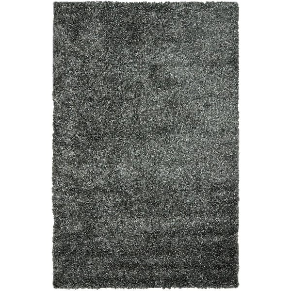 SAFAVIEH Malibu Shag Charcoal 8 ft. x 10 ft. Solid Area Rug