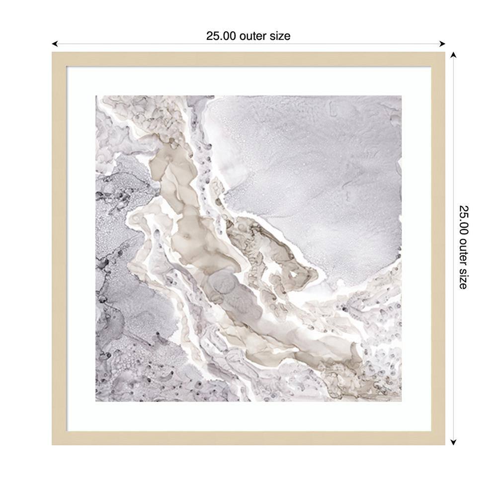 Tara Reed 25" Beige and Gray Abstract Graphic Art Print with Natural Wood Frame