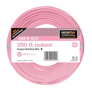 250 ft. 10/3 Pink Solid CerroMax SLiPWire Copper NM-B Wire