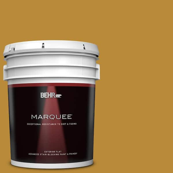 BEHR MARQUEE 5 gal. #S-H-350 Burmese Gold Flat Exterior Paint & Primer