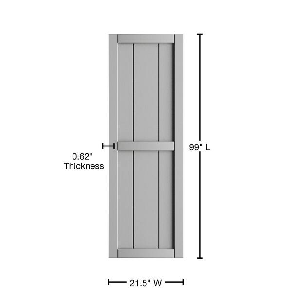 DHD stub 99 ライトグレー Ekena Millwork 21-1/2 in. x 99 in. True Fit PVC 4-Board Framed