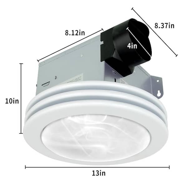 Decorative Satin White 80 CFM Ceiling Bathroom Exhaust Fan with LED Light Decorative Satin White 80 CFM Ceiling Bathroom Exhaust Fan with LED Light