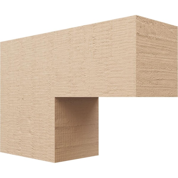 Ekena Millwork Classic Series 3 7 in. x 21 in. x 14 in. Chapel Hill Rough Cedar Woodgrain Timberthane Polyurethane Corbel in Primed Tan