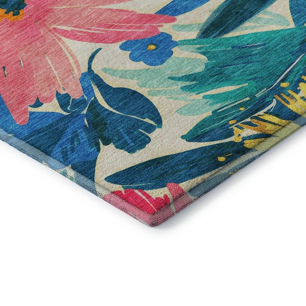 Mayfield Premium Machine Washable Abstract AMF1481 Blush 5 ft. x 7 ft. 6 in. Area Rug