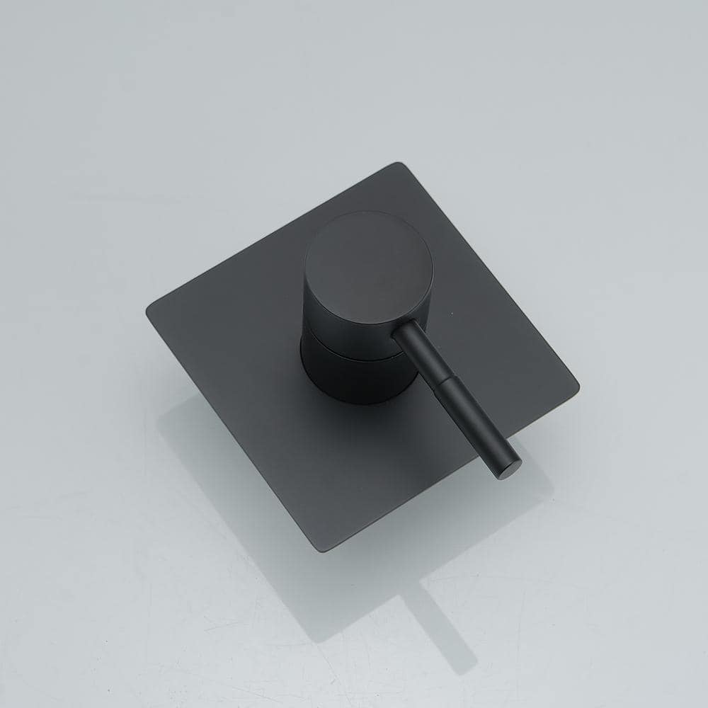 Matte Black Wall-Mount Waterfall Bathtub Faucet with Lever Handle