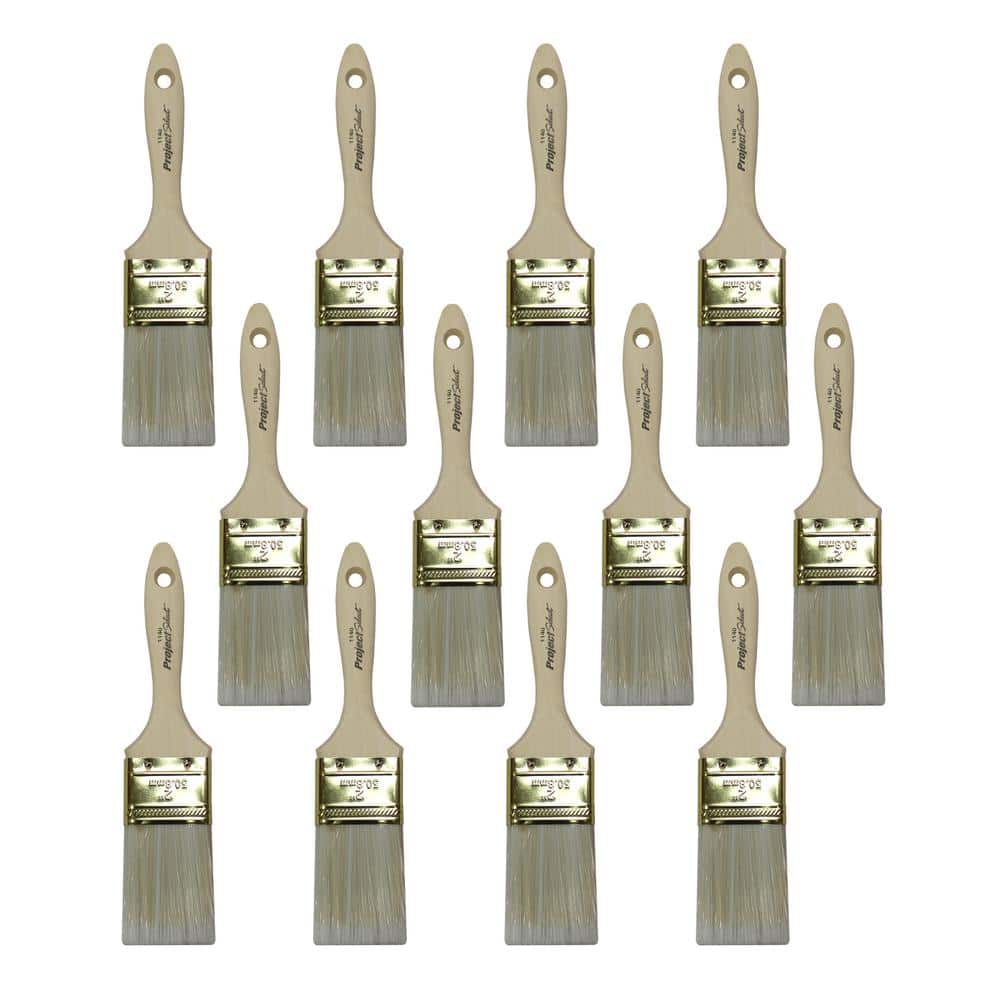 Linzer 2 in. Flat Polyester Paint Brush (12Pack) HD1140 2"12PK The