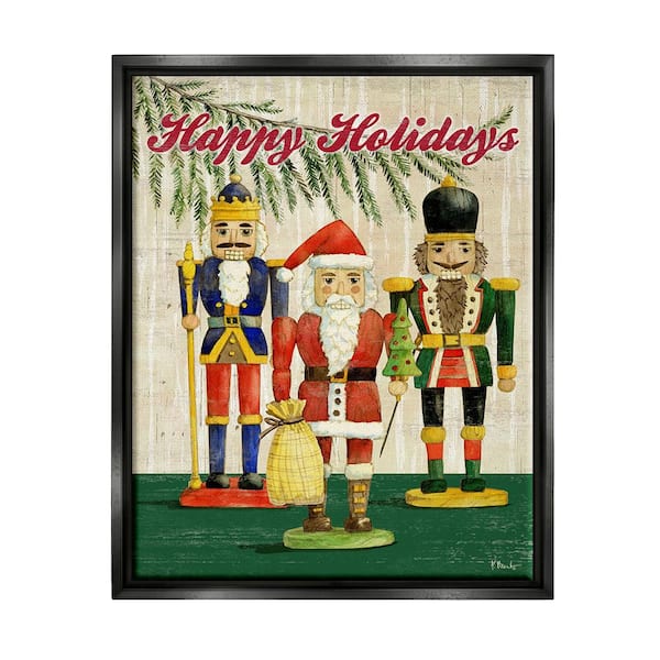 Happy Holidays Nutcrackers by Paul Brent 1-Piece Floater Frame Graphic Print People Poster Art Print 21 in. x 17 in.