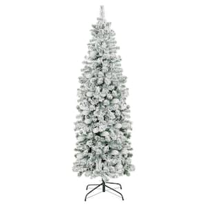 12 ft. Unlit Flocked Pencil Artificial Christmas Tree