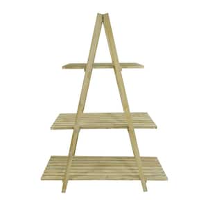 Wooden 3-Tier Triangular Shelf Storage Rack
