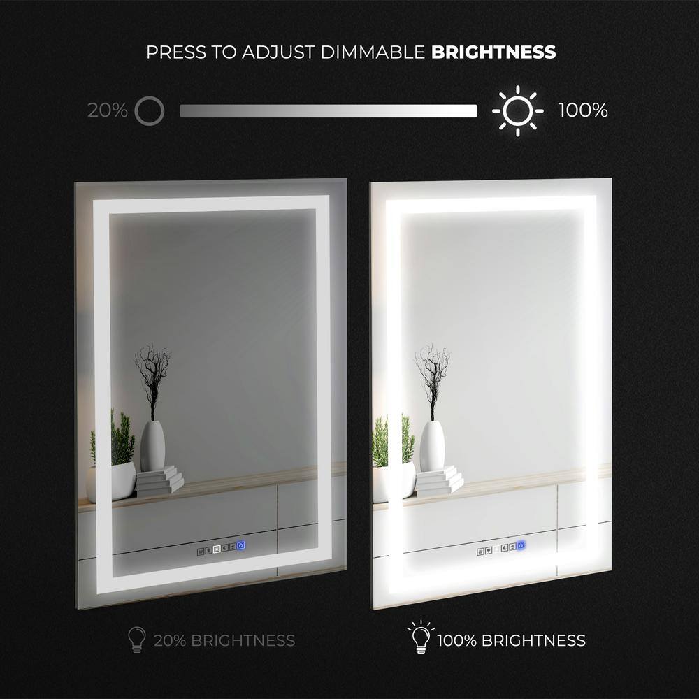 30" x 40" Frameless Polished LED Lighted Bathroom Mirror