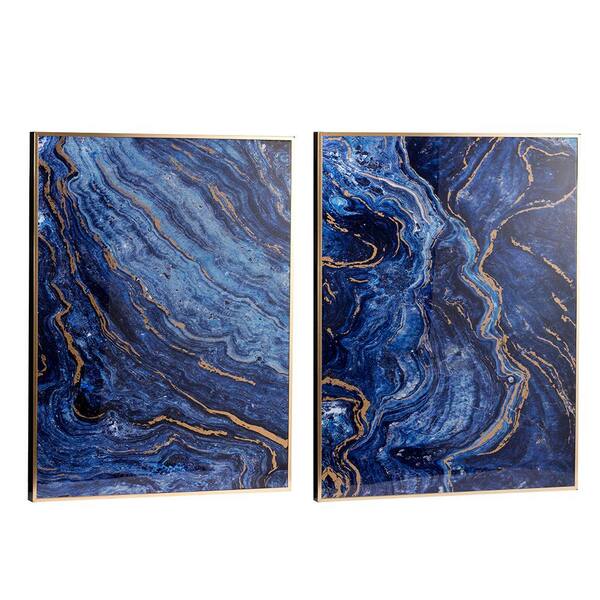 Gold Framed Art Print Wall Art Painting, Unique Marbled Design 40
