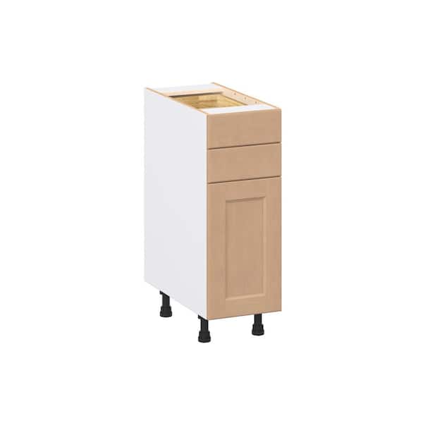 Lakewood 12 in. W x 24.5 in. D x 34.5 in. H Assembled Shaker Base Kitchen Cabinet in Sugar Cookie with Two 5 in. Drawers