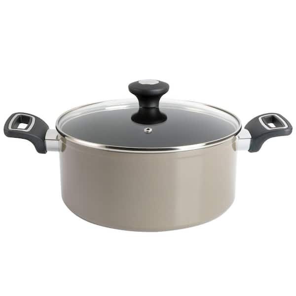 MARTHA STEWART Everyday Bowcroft 5 qt. Aluminum Dutch Oven with Lid in Warm  Grey 985118930M - The Home Depot