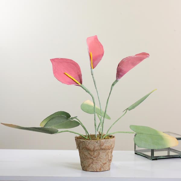 Northlight 19 Pink and Green Artificial Decorative Calla Lily Plant