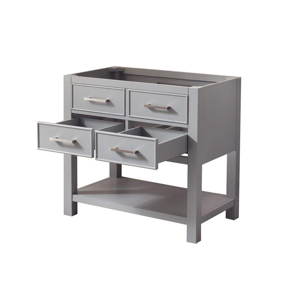 Chilled Gray 43" Single Bathroom Vanity with Engineered Marble Top