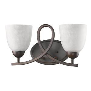 Toulouse 2-Light Oil-Rubbed Bronze Vanity Light with Scavo Glass Shades
