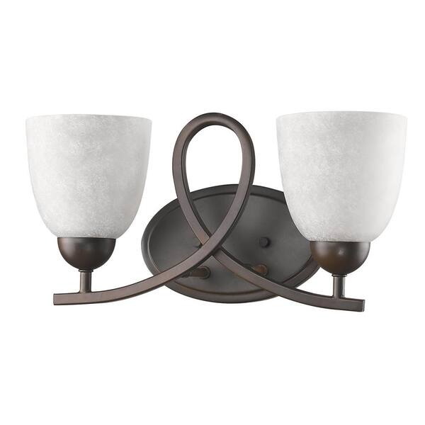 Acclaim Lighting Toulouse 2-Light Oil-Rubbed Bronze Vanity Light with Scavo Glass Shades